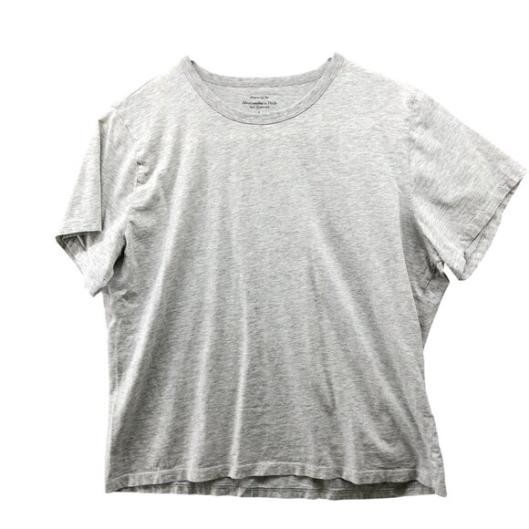 Abercrombie & Fitch Skimming Tee Womens L Short Sleeve Cropped Gray T Shirt - Picture 1 of 8